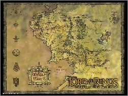 mapa, znaki, The Lord of The Rings, napis